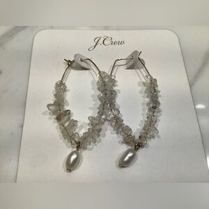 New stylish JCrew dangly earrings with glass and pearls.